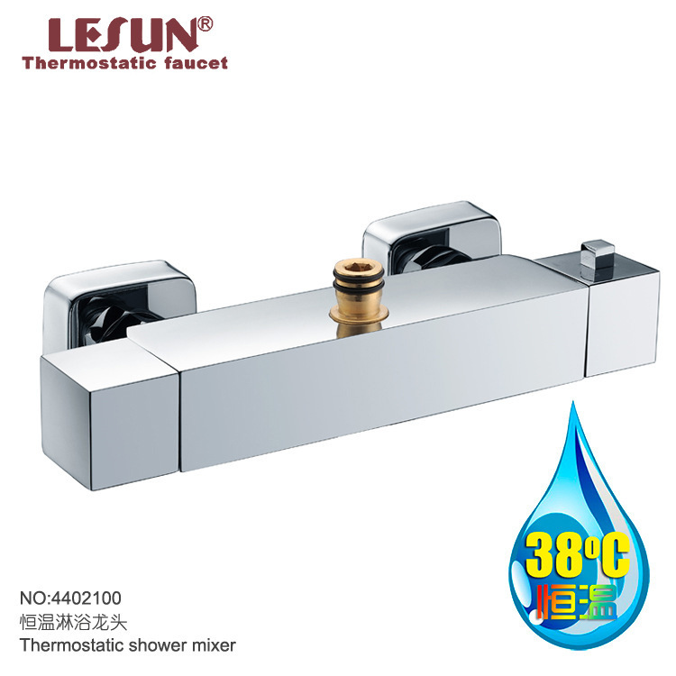 Lensen Manufacturer Wholesale Thermostatic Shower Faucet All-Copper Thermostatic Faucet Square Thermostatic Mixing Valve