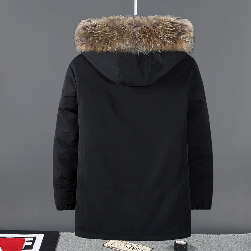 Men's Clothing Silk cotton jacket wholesale winter warm thick Silk cotton jacket large fur collar white duck Silk cotton thick coat wholesale_voghion.com