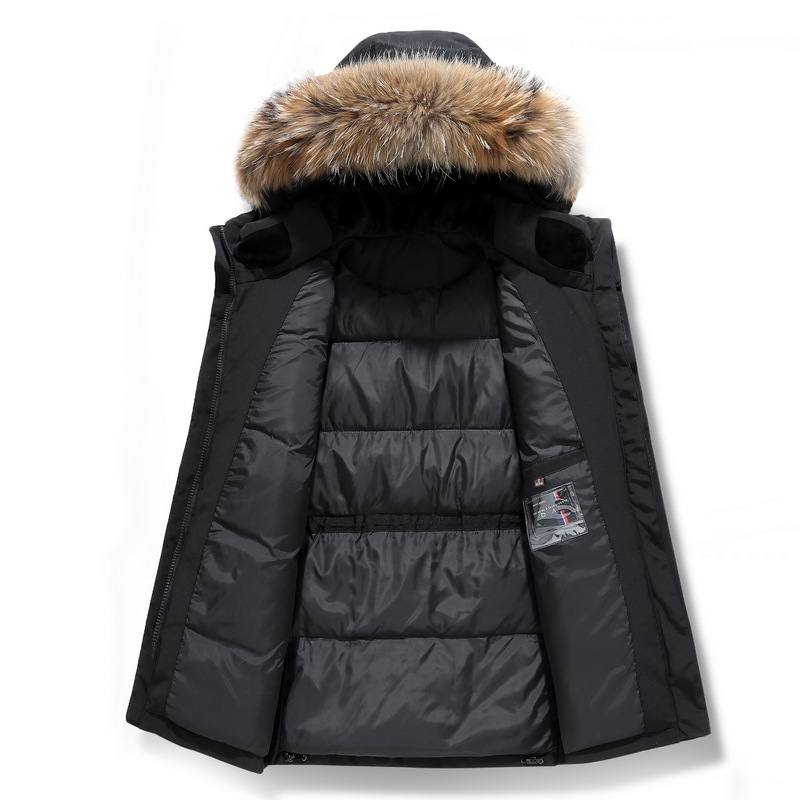 Men's Clothing Silk cotton jacket wholesale winter warm thick Silk cotton jacket large fur collar white duck Silk cotton thick coat wholesale_voghion.com