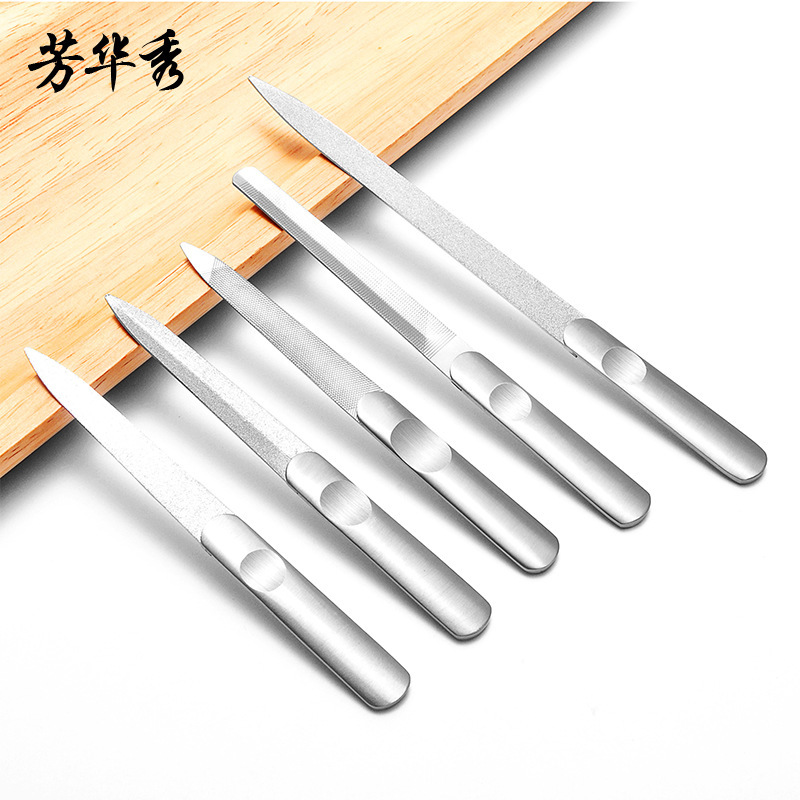 Stainless Steel Nail File Double-Sided Nail Polishing Strip Nail Polishing Stick Manicure Tool Stainless Steel Nail File Double-Sided Nail Polishing Strip Nail Polishing Stick Manicure Tool