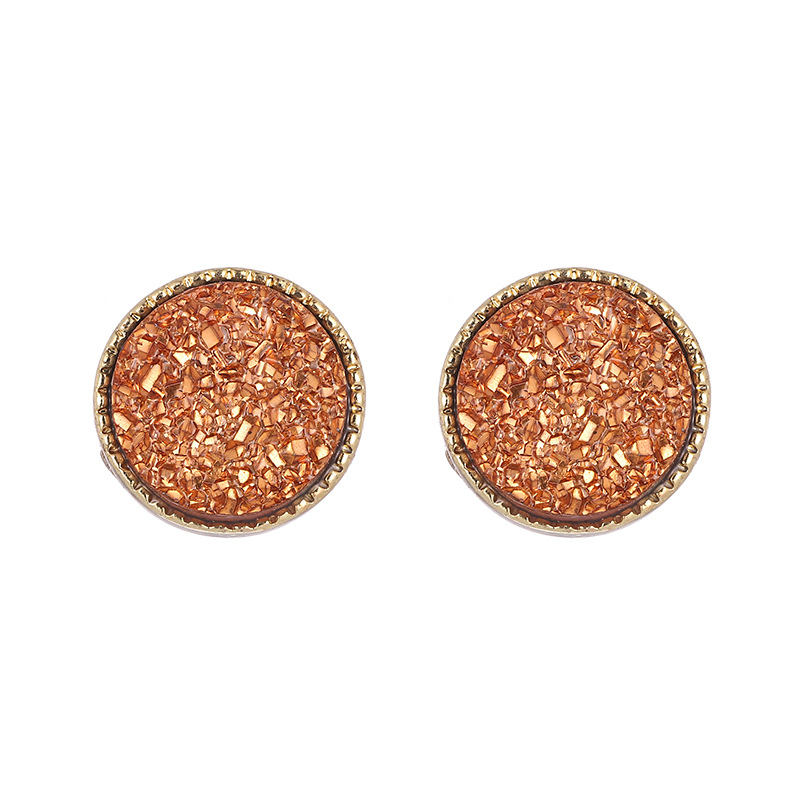 Aretes Redondos de Resina de Aleación y Acero Inoxidable Geométrico para Mujer