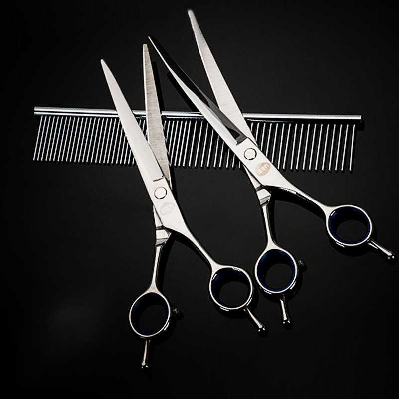 Tijeras de belleza para mascotas conjunto de reparación de cabello profesional tijeras de dientes tijeras de peluche herramientas de corte de pelo de perro al por mayor