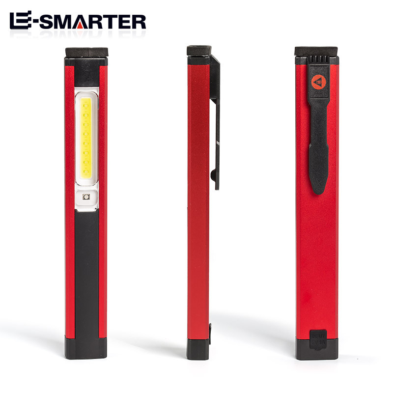 Luz DE TRABAJO COB multifuncional Luz de advertencia de luz roja de carga USB Linterna LED con imán Luz de mantenimiento de mano portátil