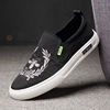 Loafers, universal sneakers, breathable footwear, autumn, Korean style, with embroidery