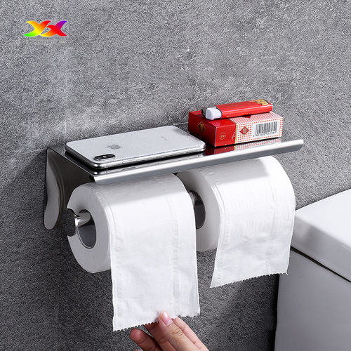 304 stainless steel tissue holder hotel bathroom restroom paper roll holder without drilling toilet paper stand