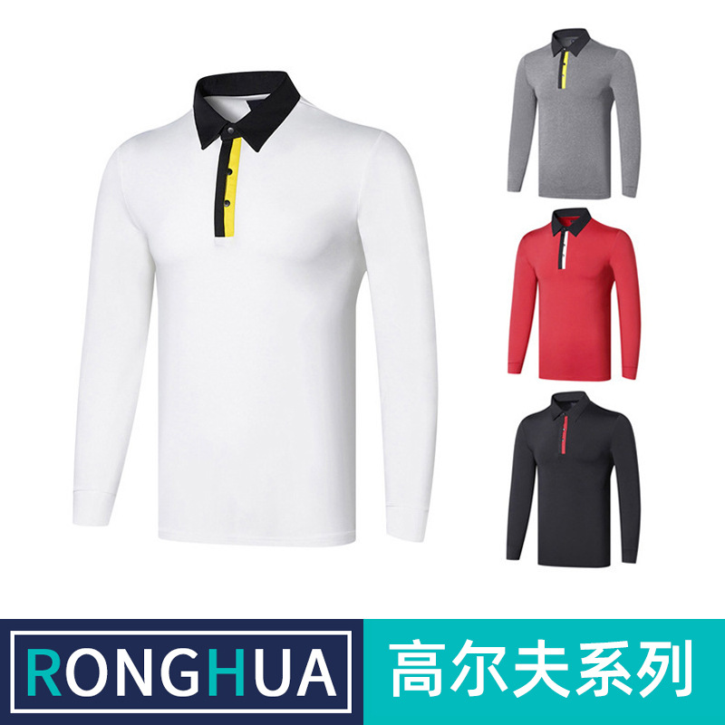 Autumn and winter golf loose top long-sleeved fitness clothes Sports men's quick-drying clothes golf ball training clothes T-shirt