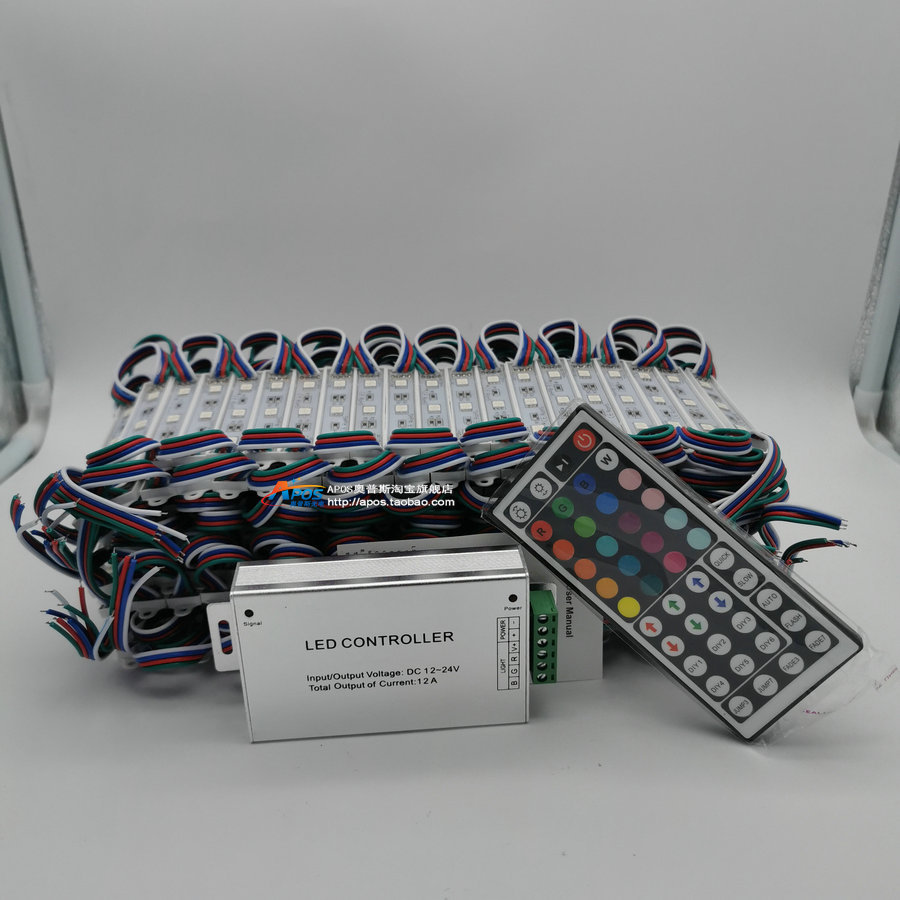 Tienda ventana luz RGB módulo de publicidad 200 unids publicidad luz SMD5050 tres luces DC con transformador control remoto