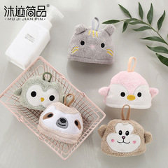 Korean version of cute cartoon embroidered hand towels children's embroidered hand towels coral velvet animal cleaning towels