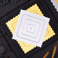 烘焙金卡銀卡生日蛋糕卡墊 方形壓紋慕斯蛋糕墊片 加厚蛋糕底托