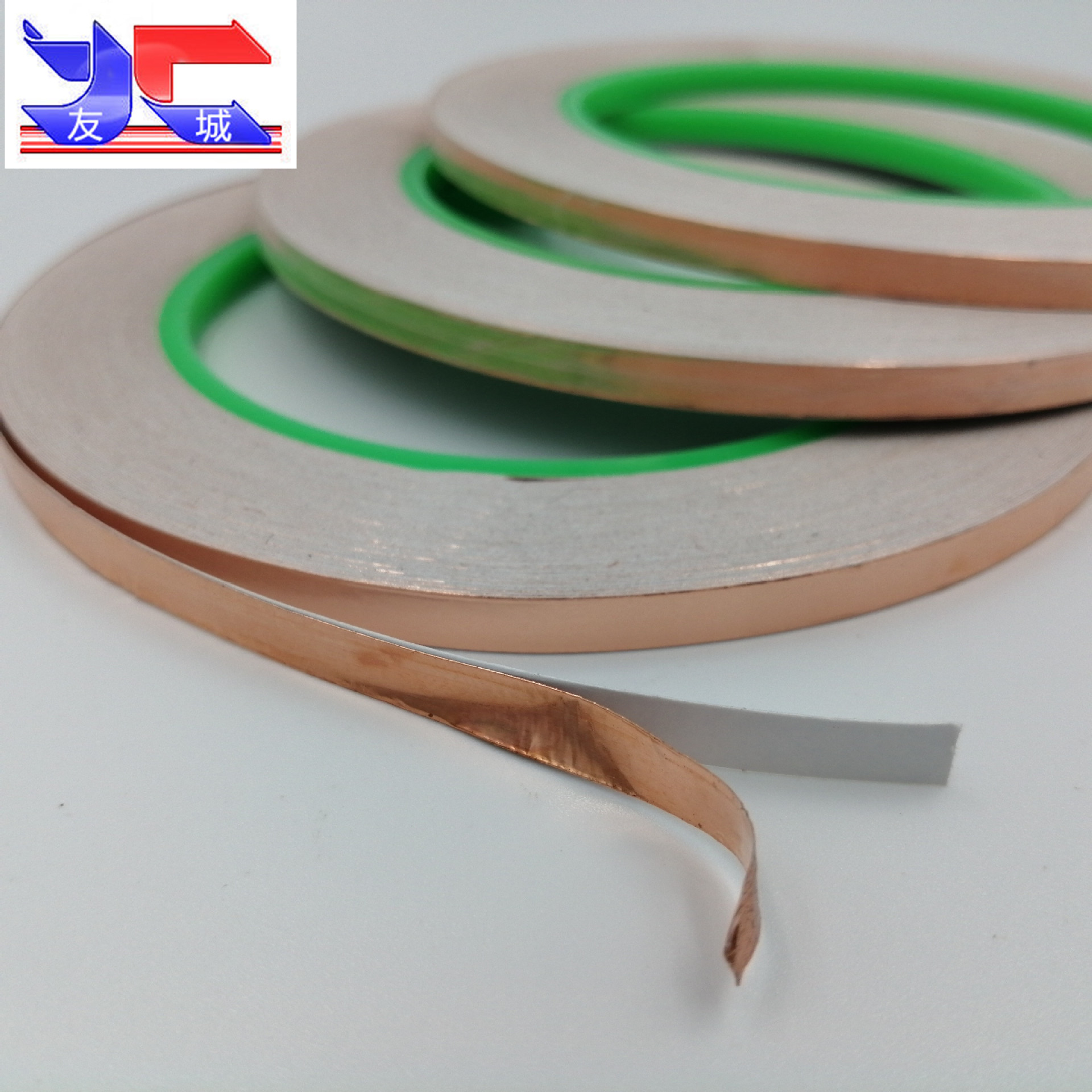 双导铜箔胶带 纯铜自粘双面导电 耐温屏蔽单面贴纸0.05-0.1mm