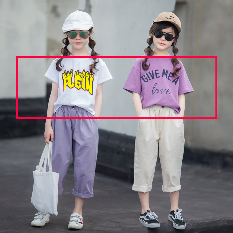 Camiseta de manga corta para niñas 2023 Camisa de algodón de verano de estilo occidental para niños grandes camiseta de verano para niños Top ropa para niños grandes