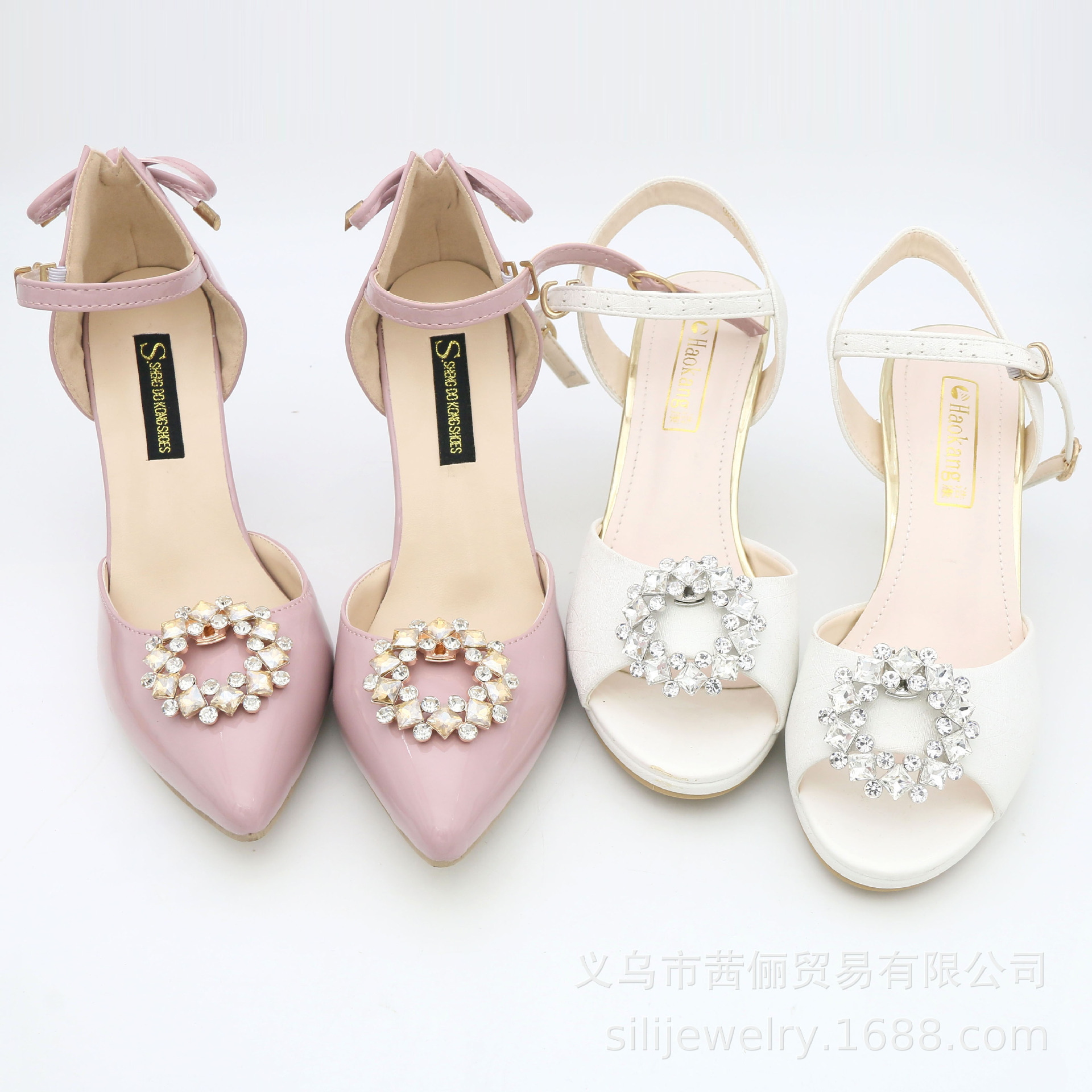 Hebilla de flor de zapato extraíble nupcial transfronteriza hebilla de zapato de cristal decoración de la correa del zapato hebilla redonda hebilla decorativa zapatos de tacón alto Accesorios