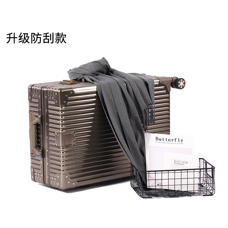 Equipaje de aleación de aluminio-magnesio aleación de aluminio exportación caja de la carretilla transfronteriza marco de aluminio metal Comercio exterior caja de aluminio maleta de viaje