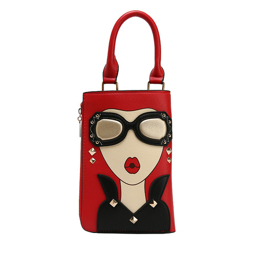 Small bag for women  new Korean style fashion cartoon beauty mobile phone bag trendy personality single shoulder portable crossbody bag