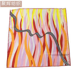 厂家现货批发方巾45*45cm仿真丝手工卷边方巾发带礼盒伴手礼