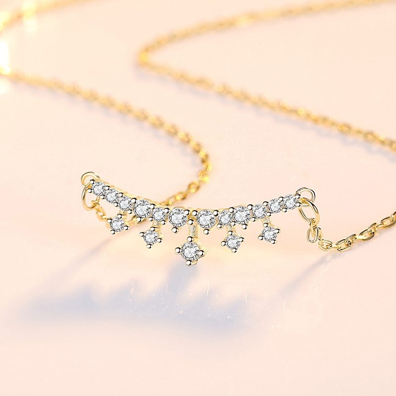 S925 collar de Estrella de plata esterlina de las mujeres de estilo coreano collar de circón fresco con diamante estrella joyería al por mayor