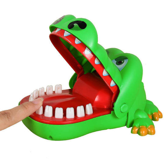 Children's trick toys wholesale large crocodile magic bite finger shark tooth game fun funny