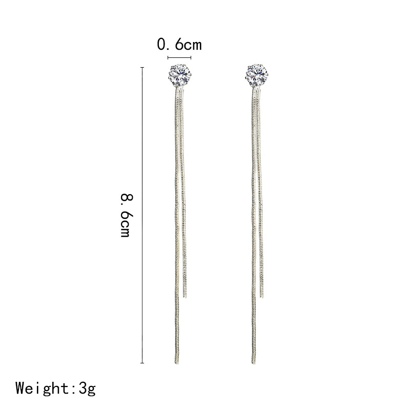 Pendientes de borla largos populares europeos y americanos personalizados simples pendientes de circón Corea del Sur Dongdaemun mujeres en línea pendientes rojos del mismo estilo