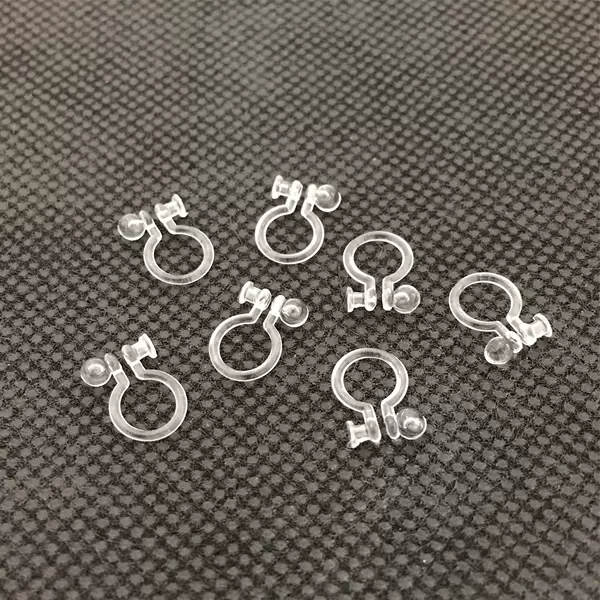 Non-Pierced Earrings DIY Materials Transparent Resin Ear Clips Converter Earrings U-Shaped Pin Converter with Rhinestones Handmade