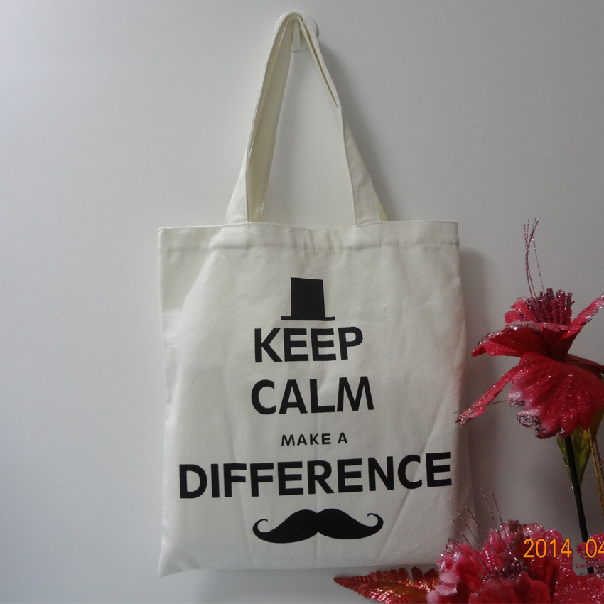 【厂家直销】白色丝网印花不掉色帆布袋 结实耐脏原色广告手提袋