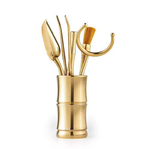 Longyinzhai tea set accessories brass six gentlemen set kung fu tea set tea clip tea spoon tea needle tea ceremony accessories tea knife