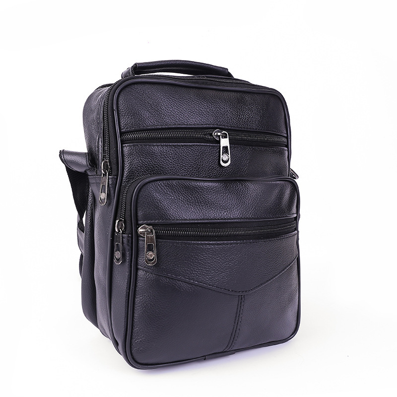 Versatile Genuine Leather Men's Waist Bag, Shoulder Crossbody Bag, Handbag, Stylish Business Briefcase, Cowhide Casual Backpack
