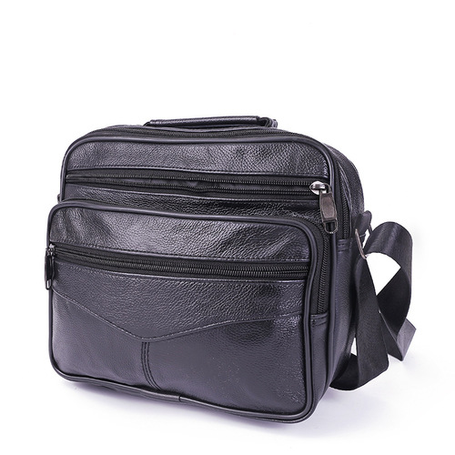 Genuine leather men's bag, shoulder crossbody handbag, fashionable business briefcase, cowhide casual trendy style, versatile fashion wholesale