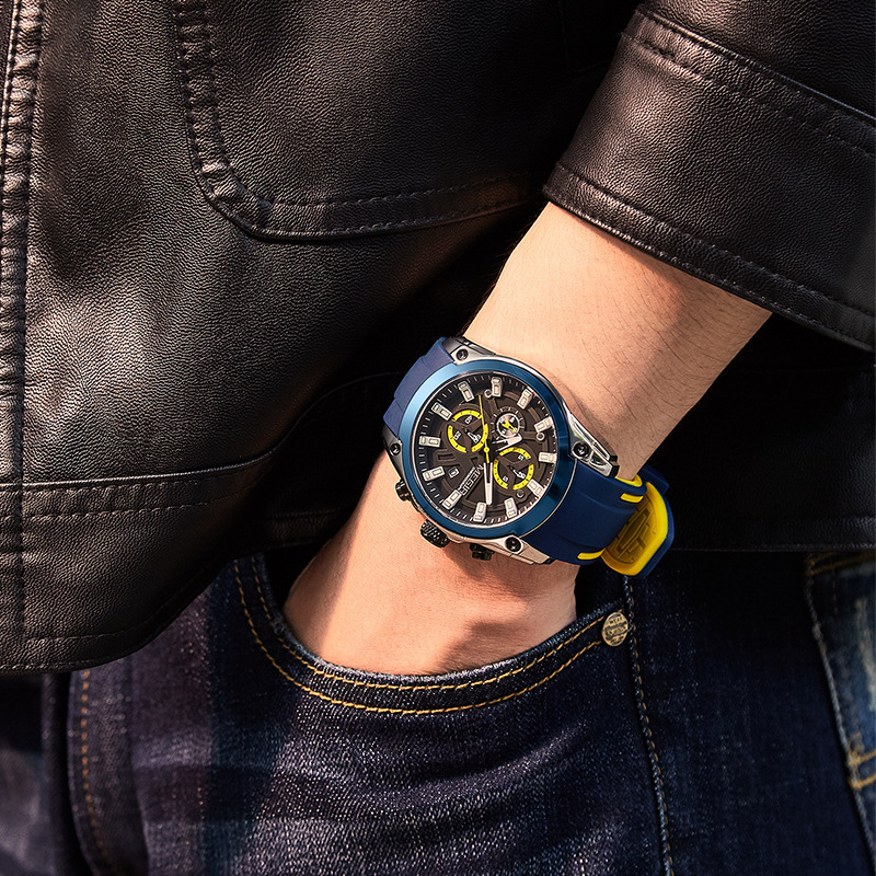 Universal sports silicone quartz swiss watch