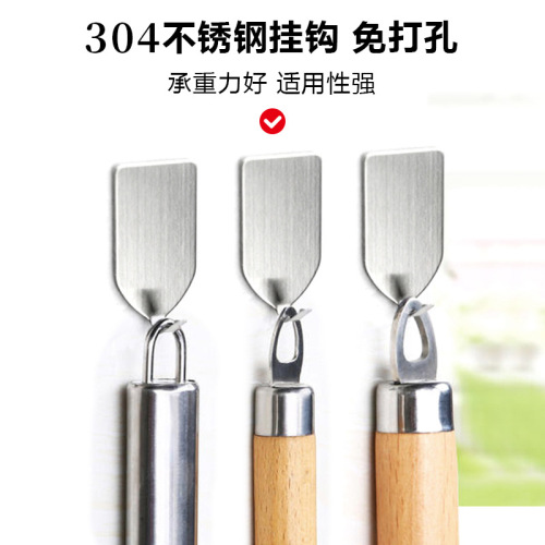 304 stainless steel hook sticky hook kitchen bathroom hook traceless strong sticky hook single hook towel hook wall hook