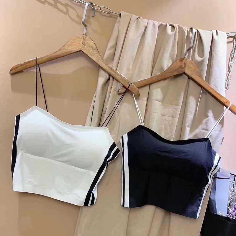 Summer Thin Ice Silk Small Sling Beautiful Girl's Back Women's Heart Outer Wearing Inner Wearing Sexy Traceless Strapless Beautiful Back
