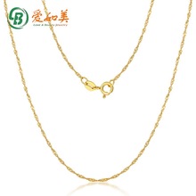 S925纯银水波链电黄金女款锁骨链配链日韩银项链厂家直供批发