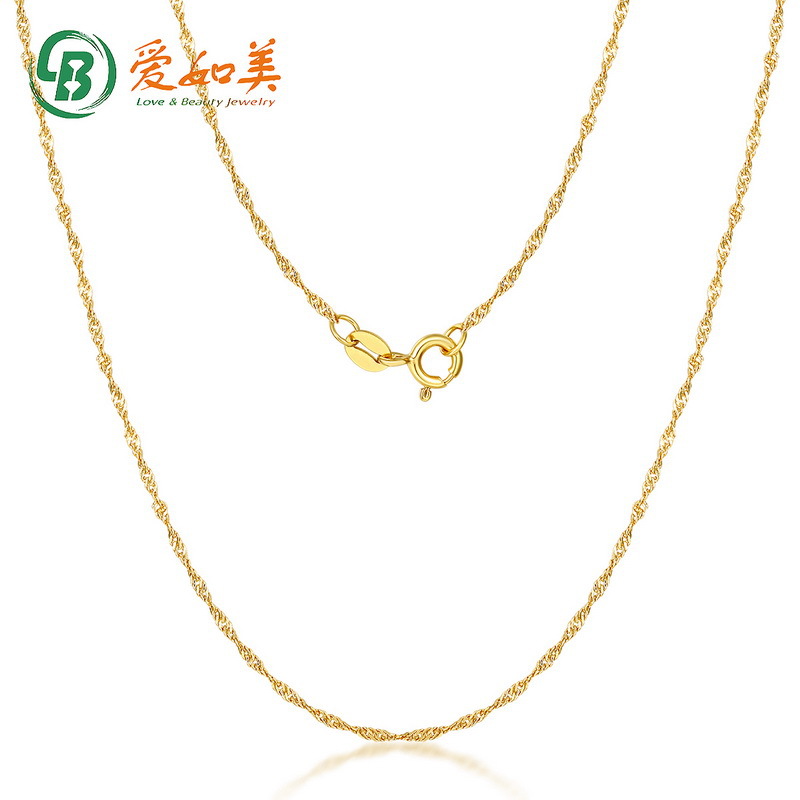 S925纯银水波链电黄金女款锁骨链配链日韩银项链厂家直供批发