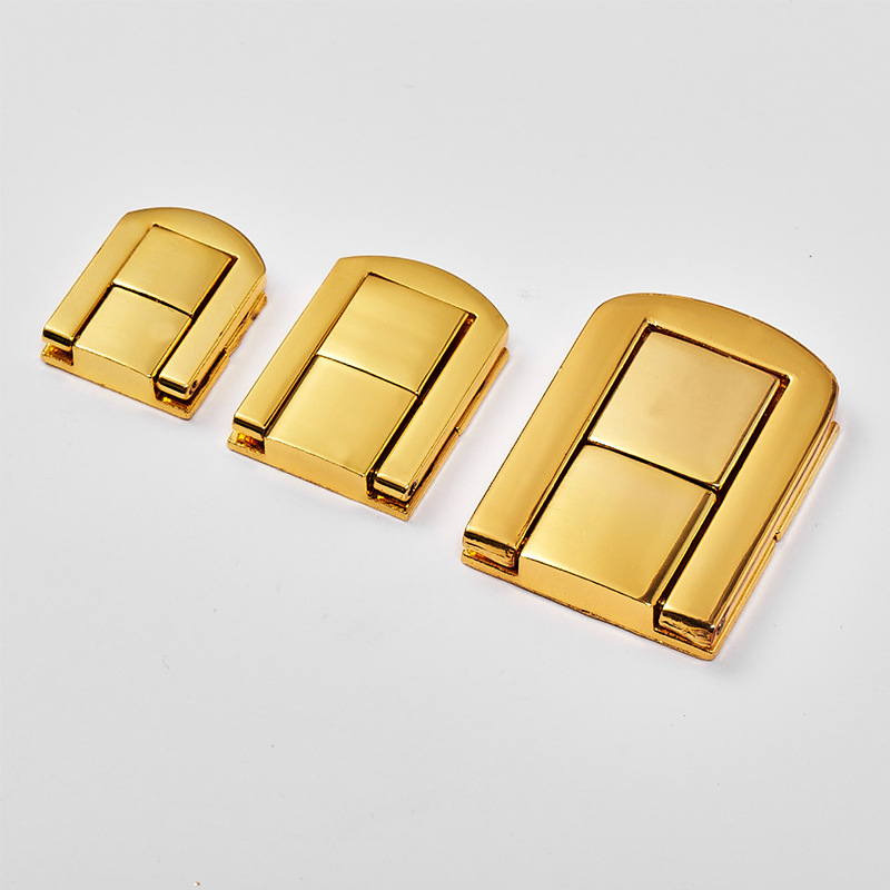 小号日字扣合金箱包扣仿古锁扣木盒小方扣礼盒搭扣日字锁方锁金色