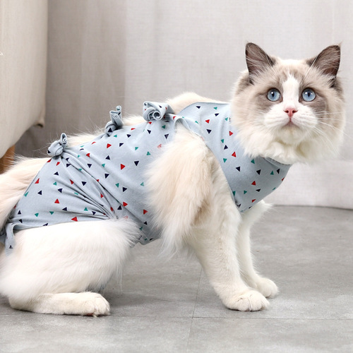Amazon Pet Clothes Cat Clothes Breathable Cat Strap Neutering Suit Pet Weaning Postoperative Suit Wholesale