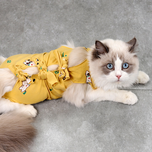 Amazon Pet Clothes Cat Clothes Breathable Cat Strap Neutering Suit Pet Weaning Postoperative Suit Wholesale
