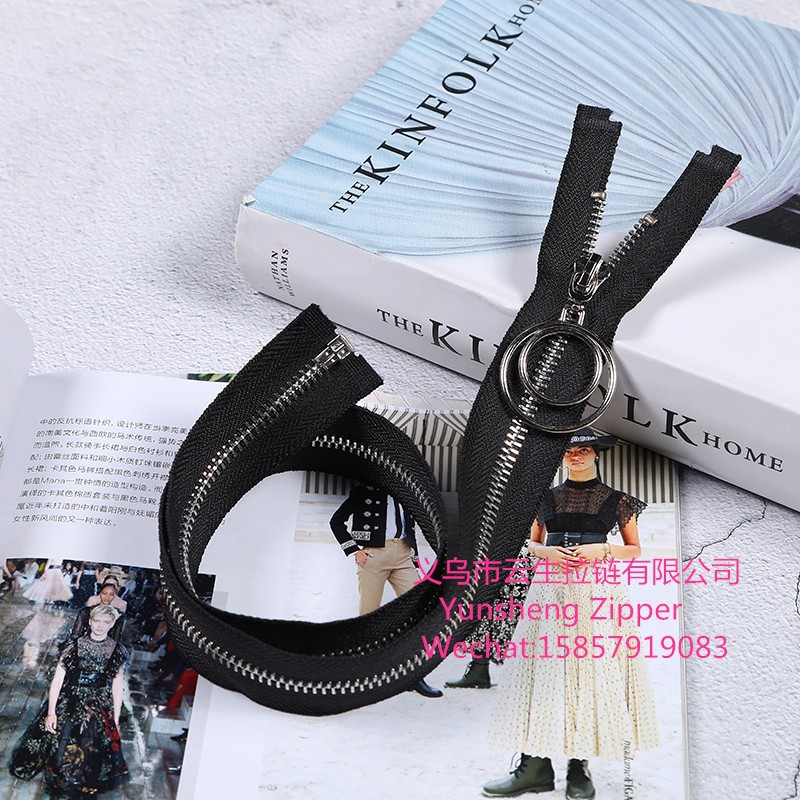 金属铜拉链 双圆圈拉头 衣服门襟拉链