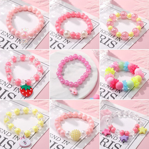 Children's Day Cartoon Bracelet for Girls and Boys, Plastic Bracelet, Princess Accessories and Decorations, Baby Bracelet and Beads