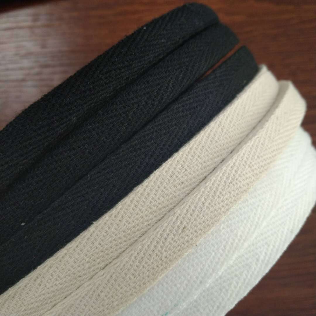 厂家直销本白黑色漂白全棉人字包边带箱包服装辅料织带编织服饰