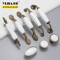 Ejiaqing bronze-white ceramic cabinet handle for European-style wardrobe cabinets, drawers, shoe cabinets, liquor cabinets, and kitchen doors