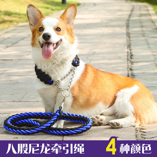 Nylon leash dog leash dog colorful braided pet leash large dog dog leash pet supplies wholesale
