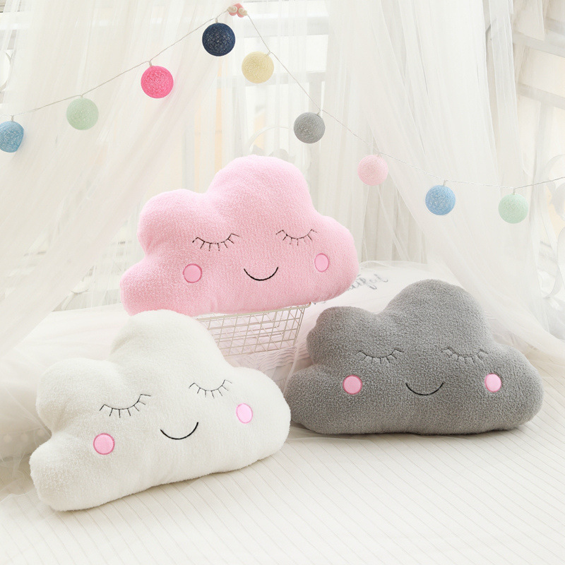 INS Sky series almohada de peluche de juguete nube Luna gotas de lluvia estrella de cinco puntas sofá cojín decoración de la habitación de los niños