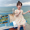 Dress, children's summer clothing girl's, small princess costume, skirt, Korean style, flowered, children's clothing, loose fit