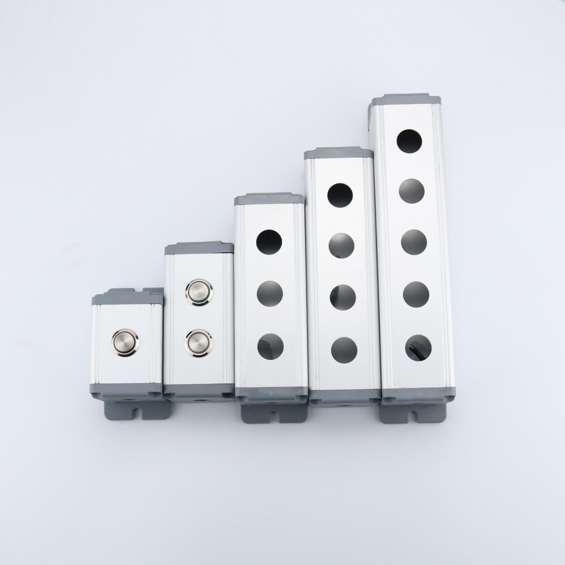 16/19/22mm金属铝合金按钮开关控制盒防水防尘多孔户外电源控制盒