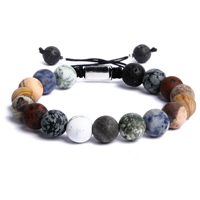 2PCS  2023 New Product Stone: Eight Planets in the Solar System Bracelet, Universe, Galaxy, and Sky Exploration Bracelet_voghion.com