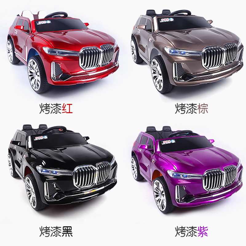 Nuevo doble unidad de control remoto coche de juguete eléctrico bebé puede sentarse coche de cuatro ruedas con columpio cochecito de juguete