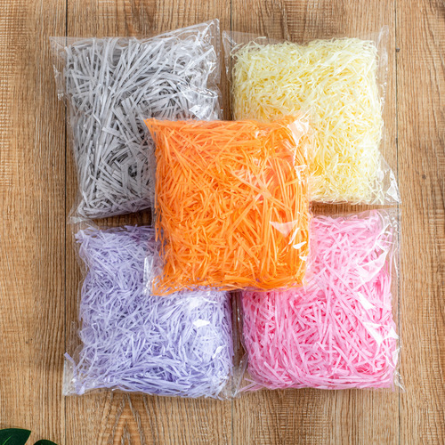 Manufacturer supplies raffia packaging wedding candy box gift box filler shredded paper silk pleated paper raffia 1kg
