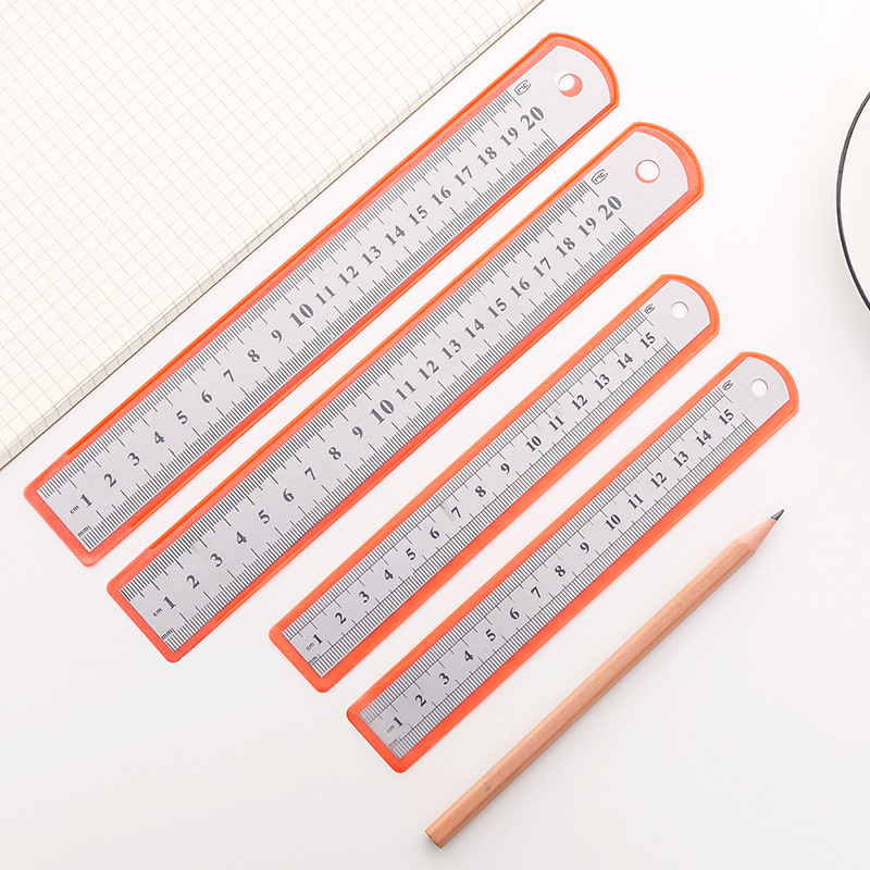 Short ruler scale student stationery office drawing measuring ruler 15/20/30cm thick iron ruler wholesale