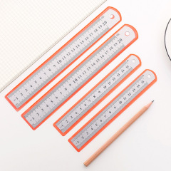 Short ruler scale student stationery office drawing and painting measuring ruler 15/20/30cm thickened iron ruler wholesale
