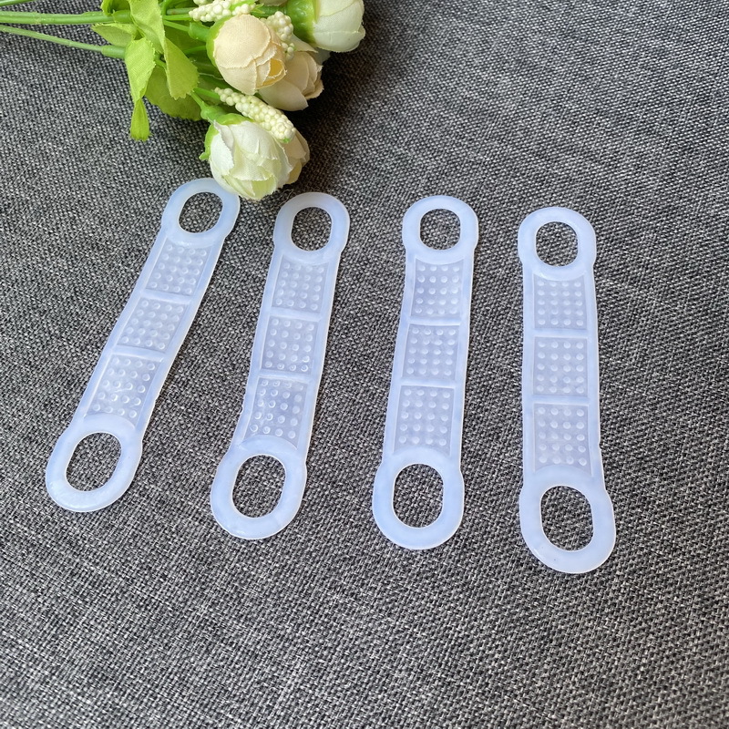 Percha de ropa directa de fábrica especial grande silicona doble agujero antideslizante tira alta transparente doble agujero silicona antideslizante cubierta antideslizante cuero