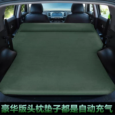 Vehicle-mounted inflatable bed: Special Car-In-Bed Trunk Travel - deluxe-b-military-green-arc